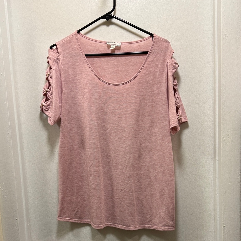 Elegant Pink Short Sleeve Women's Top